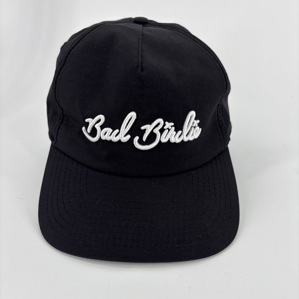 Bad Birdie Golf Hat/Cap Black White Script Snapback Adjustable
